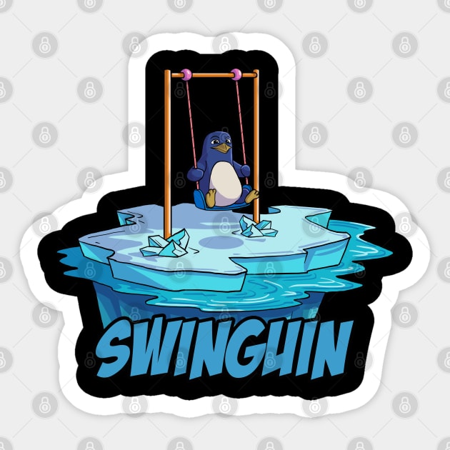 Funny Baby Pinguin Swings, First Day Of School Outfits Sticker by maxdax